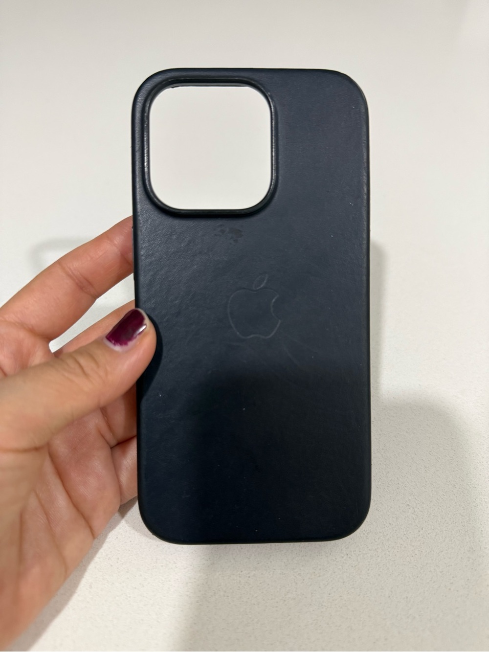 APPLE 14 Pro Black Leather iPhone Case